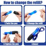 Big Weighted Fat Pens for Parkinsons Patients, Essential Tremors, Arthritis Hand and Low Grip Strength - Heavy Weighted Pen to Help Parkinson's, Carpal Tunnel, Elderly(1 Pack with 4 Extra Ink Refill) by Wentur