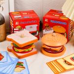 eamve Montessori Toys for Toddlers,Wooden Burger Sandwich Sorting & Stacking Toys for Toddlers and Kids Preschool,Burger Sandwitch Wooden Preschool Educational Toys for Gift 3,4,5 Years Old(2 Sets) by eamve