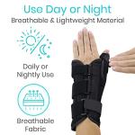 Vive Thumb and Wrist Splint - Tendonitis Brace with Thumb Stabilizer - Ergonomic Night Support For Carpal Tunnel And Tenosynovitis - Spica Splint For Right And Left Hand - Ideal For Women And Men (Right) by Vive Health
