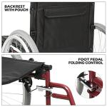 MoNiBloom Lightweight Travel Wheelchair for Adults Flip Back Armests and 23.5 Inch Large All Terrain Wheels Portable Transport 17 Inch Wide Seat Wheel Chairs for the Old Men Use, 300lb Capacity, Black by MoNiBloom