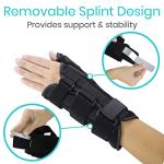 Vive Thumb and Wrist Splint - Tendonitis Brace with Thumb Stabilizer - Ergonomic Night Support For Carpal Tunnel And Tenosynovitis - Spica Splint For Right And Left Hand - Ideal For Women And Men (Right) by Vive Health