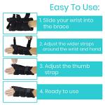 Vive Thumb and Wrist Splint - Tendonitis Brace with Thumb Stabilizer - Ergonomic Night Support For Carpal Tunnel And Tenosynovitis - Spica Splint For Right And Left Hand - Ideal For Women And Men (Right) by Vive Health
