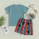 Toddler Baby Boy Clothes Summer Short Sleeve T Shirts Top Shorts Western Boy Outfit Cute Boho Clothing (Cowboys,3-4T) by FYBITBO