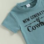 Toddler Baby Boy Clothes Summer Short Sleeve T Shirts Top Shorts Western Boy Outfit Cute Boho Clothing (Cowboys,3-4T) by FYBITBO