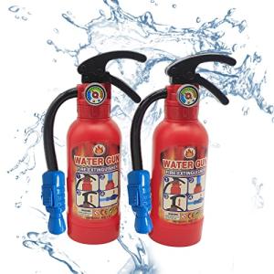 2 Pack Fire Extinguisher Toy Firefighter Role Play Toys for Kids, Small Squirt Water Toys Gifts for Boys Girls Pool Beach Outdoor Play, Fireman Costume Accessories for Halloween Birthday Party from CAZOYEE