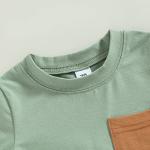 Sprifallbaby Infant Baby Boy Clothes Set Short Sleeve Contrast Stitching Color T-Shirt Toddler Drawstring Waist Shorts Outfit from 