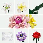Flower Bouquet Building Set with Adjustable Vase, Artificial Plant Flowers Building Blocks Creative Toys Project for Home Decor, Mother's Day, Christmas, Valentine's Day, 730Pcs by BIPGF