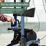 BEYOUR WALKER All-Terrain Upright Rollator Walker, Stand Up Rolling Walker with Non-Pneumatic Tire 12â Front Wheels, Compact Folding for Seniors, Blue from BEYOUR WALKER