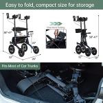 BEYOUR WALKER All-Terrain Upright Rollator Walker, Stand Up Rolling Walker with Non-Pneumatic Tire 12â Front Wheels, Compact Folding for Seniors, Blue from BEYOUR WALKER