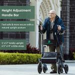 BEYOUR WALKER All-Terrain Upright Rollator Walker, Stand Up Rolling Walker with Non-Pneumatic Tire 12â Front Wheels, Compact Folding for Seniors, Blue from BEYOUR WALKER