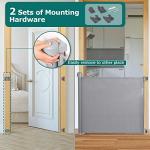 YOOFOR Retractable Baby Gate, Extra Wide Safety Kids or Pets Gate, 33â Tall, Extends to 55â Wide, Mesh Safety Dog Gate for Stairs, Indoor, Outdoor, Doorways, Hallways (Grey, 33x55 Inch (Pack of 1) by YOOFOR