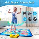 beefunni Dance Mat for Kids - Blue Frozen Themed Musical Dance Pad, Dance Game Toys with LED Lights, Including 5 Modes and 3 Challenge Levels, Birthday Gifts for Girls Boys Age 3 4 5 6 7 8-12 from beefunni
