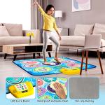 beefunni Dance Mat for Kids - Blue Frozen Themed Musical Dance Pad, Dance Game Toys with LED Lights, Including 5 Modes and 3 Challenge Levels, Birthday Gifts for Girls Boys Age 3 4 5 6 7 8-12 from beefunni