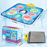 beefunni Dance Mat for Kids - Blue Frozen Themed Musical Dance Pad, Dance Game Toys with LED Lights, Including 5 Modes and 3 Challenge Levels, Birthday Gifts for Girls Boys Age 3 4 5 6 7 8-12 from beefunni