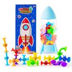 Suction Bath Toys Construction Set, Sensory Fine Motor Window Toys for Kids, Building Stacking Toys for Toddler, Educational Building Blocks Travel Toys, Good for Parent-Child Interactive Game by Yiizetony