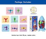 Suction Bath Toys Construction Set, Sensory Fine Motor Window Toys for Kids, Building Stacking Toys for Toddler, Educational Building Blocks Travel Toys, Good for Parent-Child Interactive Game by Yiizetony