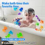 Suction Bath Toys Construction Set, Sensory Fine Motor Window Toys for Kids, Building Stacking Toys for Toddler, Educational Building Blocks Travel Toys, Good for Parent-Child Interactive Game by Yiizetony