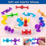 Suction Bath Toys Construction Set, Sensory Fine Motor Window Toys for Kids, Building Stacking Toys for Toddler, Educational Building Blocks Travel Toys, Good for Parent-Child Interactive Game by Yiizetony