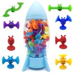 Suction Bath Toys Construction Set, Sensory Fine Motor Window Toys for Kids, Building Stacking Toys for Toddler, Educational Building Blocks Travel Toys, Good for Parent-Child Interactive Game by Yiizetony