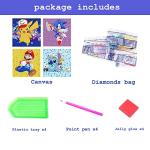 Diamond Painting Kits for Kids, 4 Pack DIY 5D Cartoon Painting Art for Kids, Diamond Arts and Crafts Kits Big Gem Diamond Dots for Children Ages 6-12 Girls Boys for Birthday Christmas Gifts 6x6 Inch from MYHALI