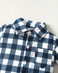 Renotemy Baby Boy Clothes Plaid Newborn Boy Outfits Set Newborn Outfits Summer Baby Boy Clothes 0-3 Months Dark Blue from 
