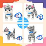 Cuteoy Electric Kitty Toy Pet Remote Control Leash Stuffed Cat Animal Walks Meows Wags Gifts for Kids, Grey 9.5" by Cuteoy