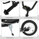 Aosom Youth Scooter, Teens Kick Scooter, Adjustable Handlebar Ride On Toy for 5+ w/ Front and Rear Dual Brakes Inflatable Wheels, Black by Aosom LLC
