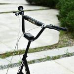 Aosom Youth Scooter, Teens Kick Scooter, Adjustable Handlebar Ride On Toy for 5+ w/ Front and Rear Dual Brakes Inflatable Wheels, Black by Aosom LLC