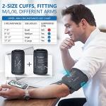 Blood Pressure Machine Upper Arm, 2 Size Cuffs M/L and XL, Medium/Large 9"-17" and Extra Large Cuff 13"-21", Accurate Automatic Digital BP Cuff Home Use, Large Backlit LCD, BP Monitor 2-User 1000 Mem from AQESO