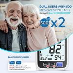 Blood Pressure Machine Upper Arm, 2 Size Cuffs M/L and XL, Medium/Large 9"-17" and Extra Large Cuff 13"-21", Accurate Automatic Digital BP Cuff Home Use, Large Backlit LCD, BP Monitor 2-User 1000 Mem from AQESO