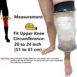 Knee Cast Cover for Shower Large Size Extended Version, Waterproof Shower Bandage and Cast Protector for Knee Replacement Surgery, Wound, Burns Watertight Protection Reusable (Large- 60cm Long) by KEEFITT
