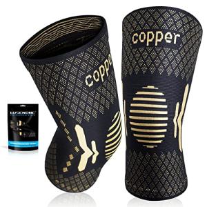 Copper Knee Braces for Knee Pain Women & Men - 2 Pack Knee Brace Compression Sleeve, Best knee Support for Arthritis Pain,Meniscus Tear, Running,Weightlifting,Working Out,ACL,MCL,Knee Pain Relief from Lusenone