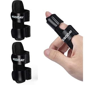 MEGODAY Finger Splints for Index Middle Ring Pinky Finger Arthritis Pain,Medical Grade Aluminum Brace Support Guard for Tendon Injury/Broken Mallet Finger,Adjustable Knuckle Immobilizer,2+1 Pack by Megoday