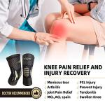 Copper Knee Braces for Knee Pain Women & Men - 2 Pack Knee Brace Compression Sleeve, Best knee Support for Arthritis Pain,Meniscus Tear, Running,Weightlifting,Working Out,ACL,MCL,Knee Pain Relief from Lusenone