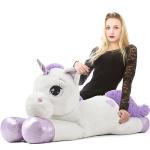 Lanmore Big Unicorn Stuffed Animal Toys Soft Unicorn Plush Pillow for Girls White 43" from Lanmore