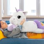 Lanmore Big Unicorn Stuffed Animal Toys Soft Unicorn Plush Pillow for Girls White 43" from Lanmore
