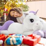 Lanmore Big Unicorn Stuffed Animal Toys Soft Unicorn Plush Pillow for Girls White 43" from Lanmore