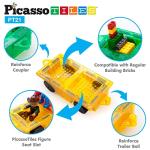 PicassoTiles 2pcs Magnetic Tiles Expansion Car Truck Building Blocks Compatible Set, Kids Magnet Bricks STEM Learning Toys, Magnetic Add-ons, Car Toys, Toddler Preschool 3 Years and up Boys and Girls from PicassoTiles