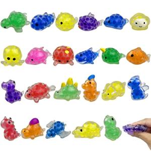 Anditoy 24 PCS Kawaii Sensory Stress Balls with Water Beads Dinosaur Sea Animals Squishies Squishy Toys Stress Relief Squeeze Balls for Kids Boys Girls Party Favors Birthday Gifts from Anditoy