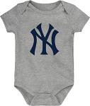 Genuine Stuff MLB Newborn & Infants 0-24 Months Primary Logo Onesie Bodysuit Romper (New York Yankees Grey, 3/6 Months) from OuterStuff