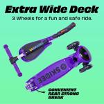 Kick Scooters for Kids Ages 3-5 (Suitable for 2-12 Year Old) Adjustable Height Foldable Scooter Removable Seat, 3 LED Light Wheels, Rear Brake, Wide Standing Board, Outdoor Activities for Boys/Girls from SKIDEE