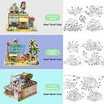 KEENTAME 3D Puzzles Gift Set for Kids DIY Jigsaw Toys Paper and EPS Foam Board and Adults Fun and Creative DIY Model Building kit for Kids Toys for Girls and Boys. (House Series (12 Sets)) from KEENTAME