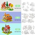KEENTAME 3D Puzzles Gift Set for Kids DIY Jigsaw Toys Paper and EPS Foam Board and Adults Fun and Creative DIY Model Building kit for Kids Toys for Girls and Boys. (House Series (12 Sets)) from KEENTAME