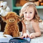 Gluutoyashop Highland Cow Stuffed Animal Scottish Highland Cow Plush Toy Cute Farm Plushie Christmas Birthday Gifts for Adults Boys Girls (Brown, 11 in) by Beyuemeng