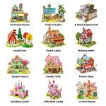 KEENTAME 3D Puzzles Gift Set for Kids DIY Jigsaw Toys Paper and EPS Foam Board and Adults Fun and Creative DIY Model Building kit for Kids Toys for Girls and Boys. (House Series (12 Sets)) from KEENTAME
