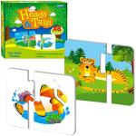 48 Animal Matching Puzzles with Error-Correction Mechanism Pre-Primer in 2 Pieces, Perfect for Preschool Learning (24 Blocks Double Sided) from SpriteGru