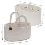 PeraBella 2-in-1 Baby Diaper Caddy Organizer for Changing Table, Cotton Rope Diaper Basket for Boy, Girl, Gift for Baby Shower, Nursery Diaper Organizer, Portable Diaper Storage, Car Caddy Organizer from The Sinars Company