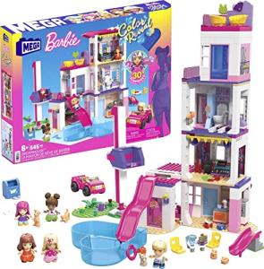 MEGA Barbie Color Reveal Building Toy Playset For Kids, Dreamhouse With 545 Pieces, 30+ Surprises, 5 Micro-Dolls, Accessories and Furniture by Mattel