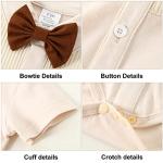 YUEMION Newborn Baby Boy Clothes Suits, Toddler Dress Shirt With Bowtie + Suspender Pants Outfit Sets Gentleman Wedding 0-18M from 