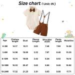 YUEMION Newborn Baby Boy Clothes Suits, Toddler Dress Shirt With Bowtie + Suspender Pants Outfit Sets Gentleman Wedding 0-18M from 